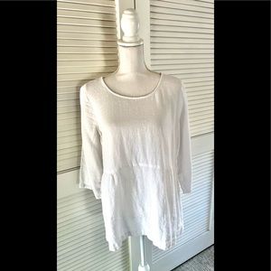J Jill White Linen Top. Size M